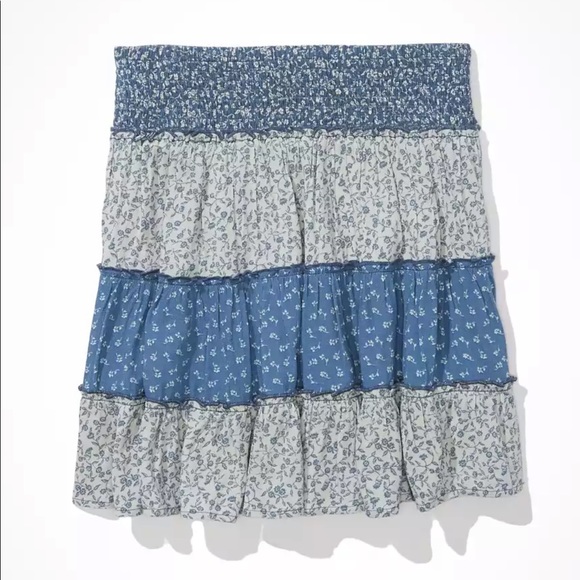 AE Print Mix Tiered Mini Skirt NWT - Picture 5 of 9